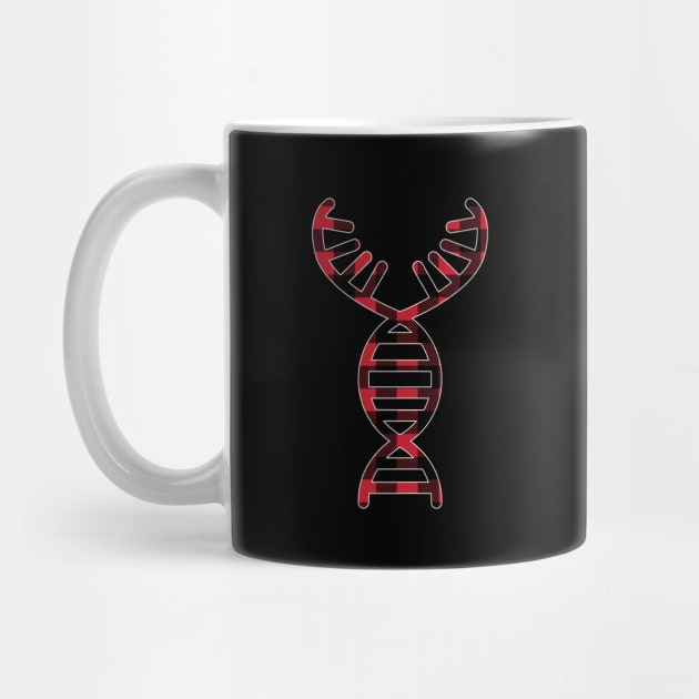 DNA Helix Deer Antlers Tartan - Christmas by Krishnansh W.